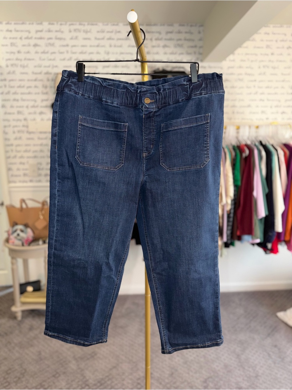 Denim & Co. Easy Stretch Denim Straight Leg Crop Jeans